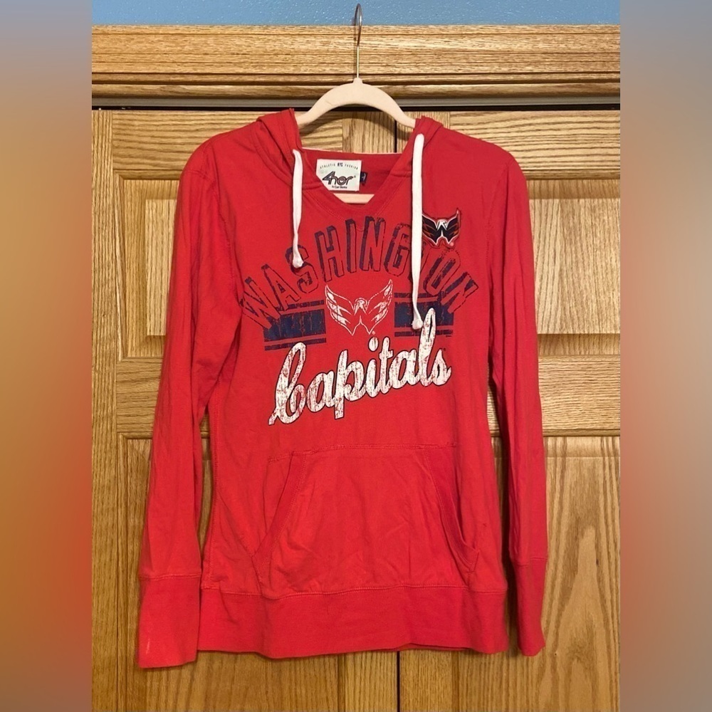 4her by Carl Banks Washington Capitals long sleeve hooded shirt, women's large